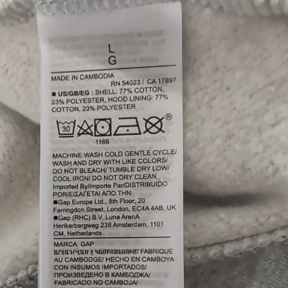 GAP Men's Light Gray Zip-Up Hoodie